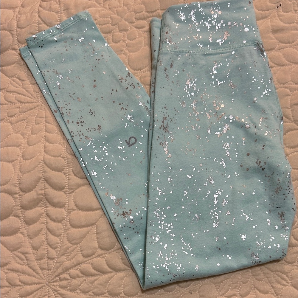 Brand New!  Gap Fit Girls  Green Splatter Print Leggings